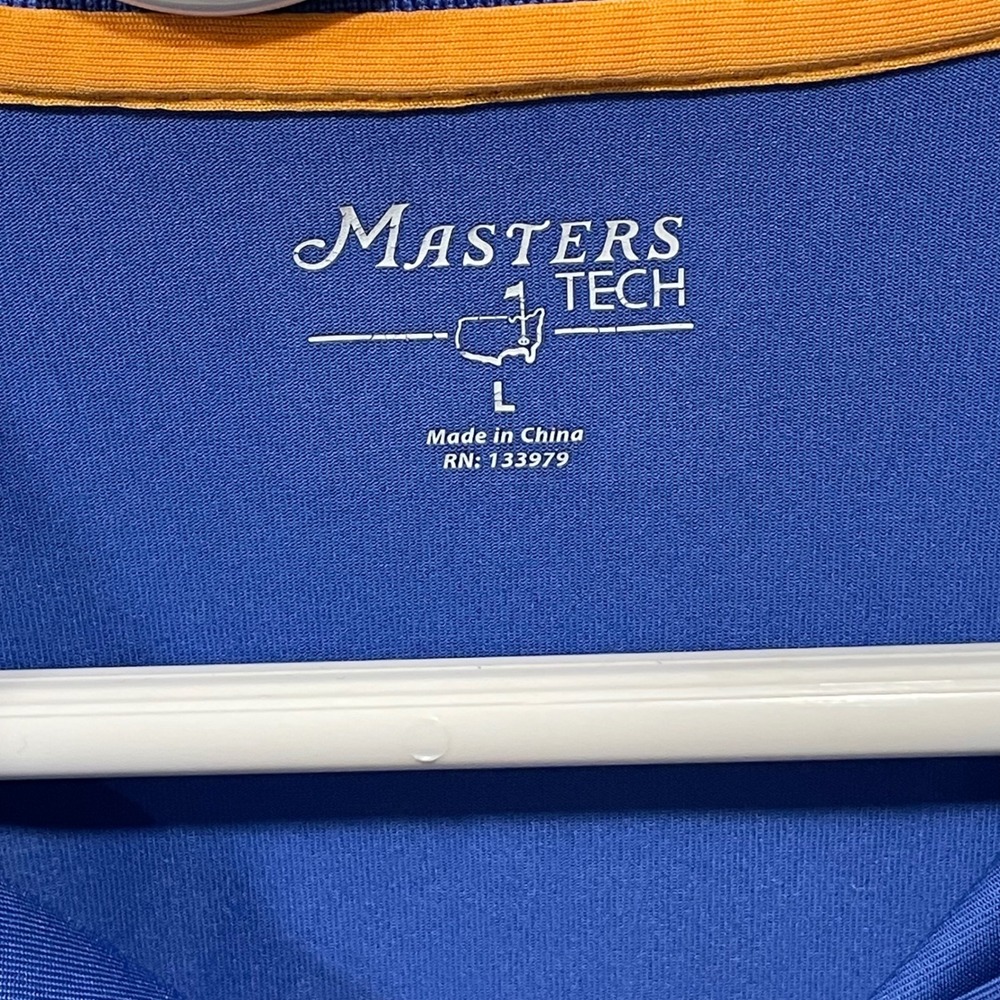 MASTERS TECH Golf Polo Shirt Mens Large Blue Short Sleeve Masters Logo - Picture 3 of 8